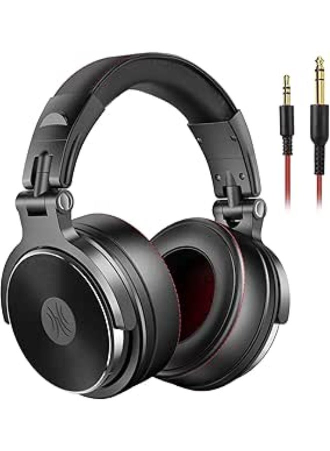 OneOdio Hi-Res Over Ear Headphones for Studio Monitoring and Mixing, Sound Isolation, Protein Leather Earcups, 50mm Driver Unit, Wired Headphones for AMP Guitar Keyboard (Pro-50 Black) - Image 1